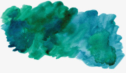 蓝绿色大海背景手绘水彩画素材