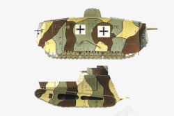 一战德国老式坦克psd装甲车素材