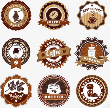 复古咖啡标签图标图标