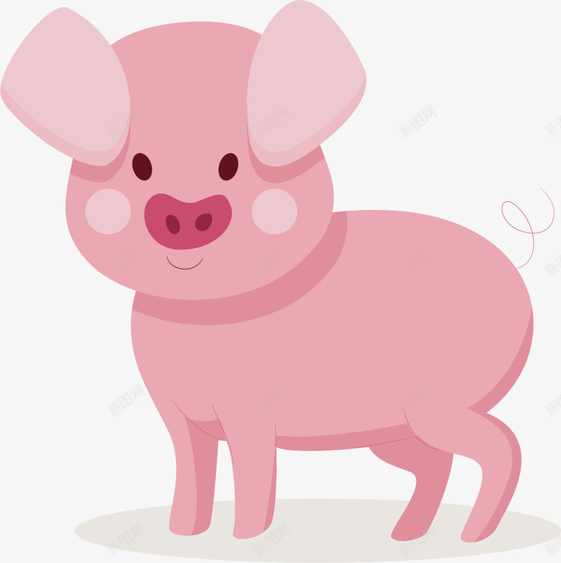 水彩粉色小猪矢量图ai免抠素材_88icon https://88icon.com 动物 卡通 可爱 小猪 手绘 水彩 粉色 矢量图