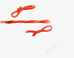 扭曲红绳红色绳子高清图片