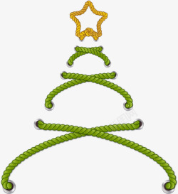 绿色绳子圣诞树矢量图素材