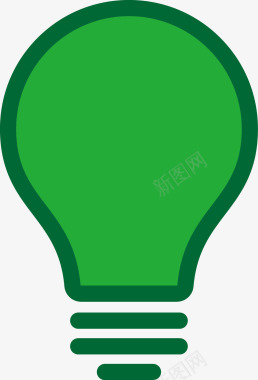 闪闪发光的灯泡绿色节能灯泡图图标图标
