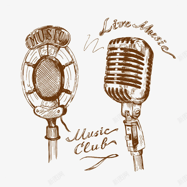 棕色质感手绘话筒png免抠素材_88icon https://88icon.com 元素 手绘 棕色 话筒 音乐