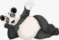 侧躺的大熊猫素材