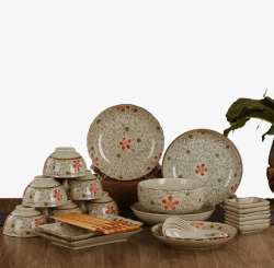 景德镇陶瓷餐具套装素材