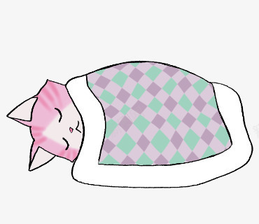 被子猫咪png免抠素材_88icon https://88icon.com 一只 卡通 可爱 猫咪 睡觉 简图 粉色 蓝色 被子