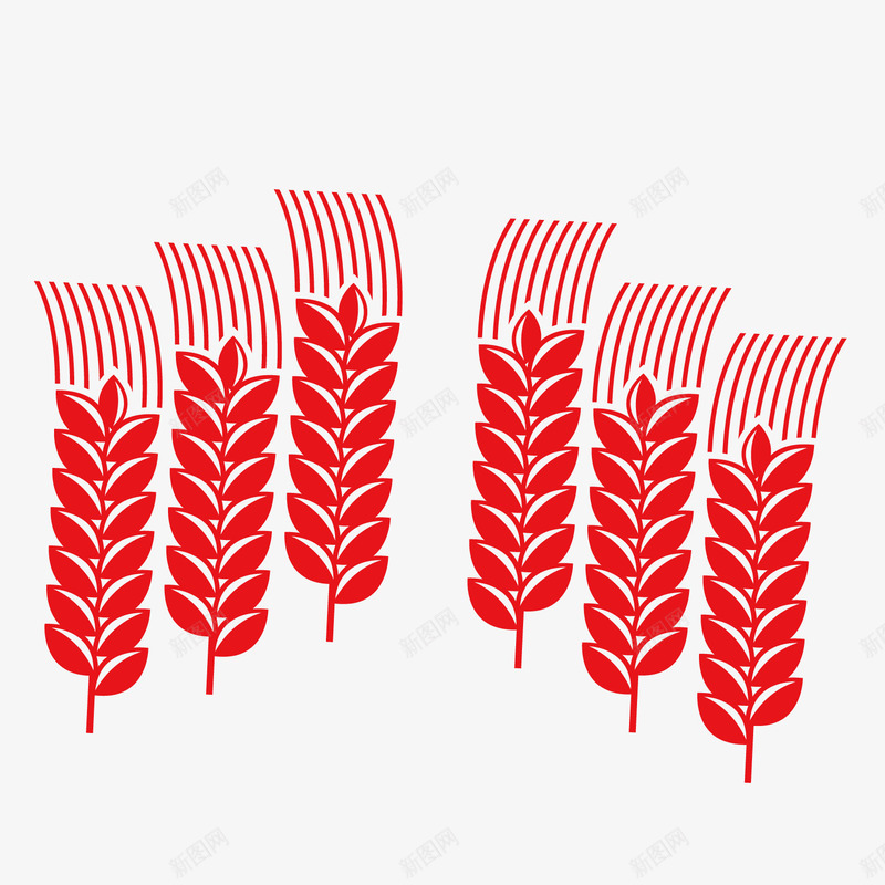 红色麦穗png免抠素材_88icon https://88icon.com 丰收 农业 农村 农民 小麦 矢量麦穗 红色 麦穗