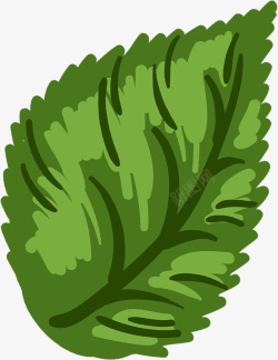 绿色卡通手绘树叶造型素材