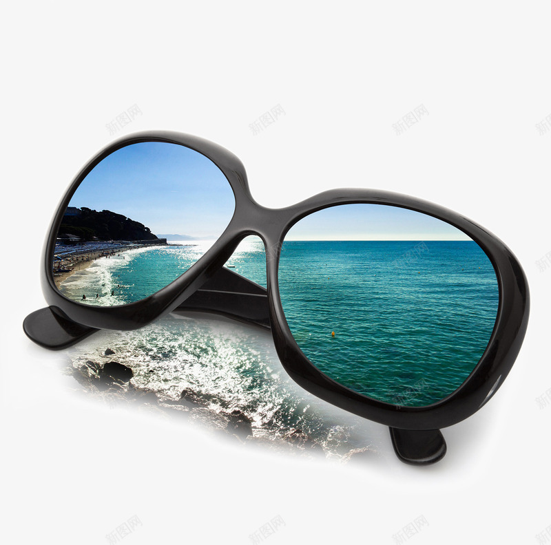 太阳镜里的海边风景png免抠素材_88icon https://88icon.com 创意广告 太阳镜风景 旅游 海边风景 眼镜 精美太阳镜