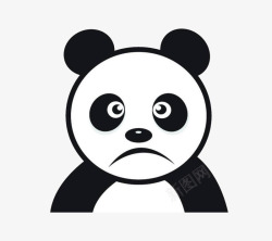 可爱卡通风格熊猫沮丧表情素材