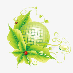 绿色世界环境日标签素材
