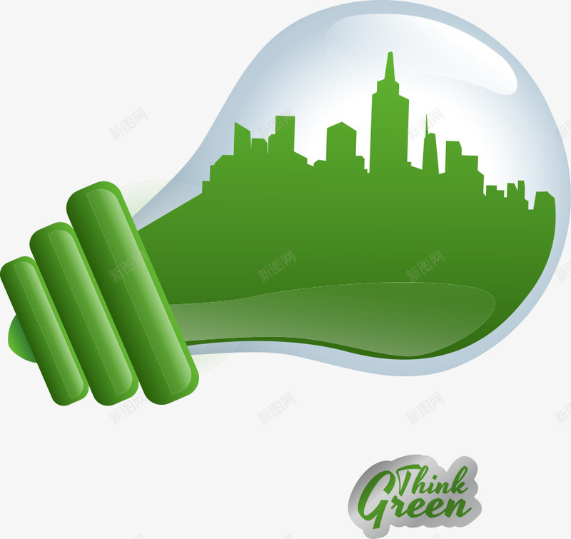 灯泡中的绿色城市png免抠素材_88icon https://88icon.com 灯泡 环保 环保主题 绿色城市 绿色环保