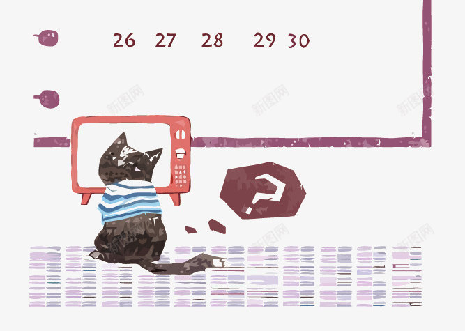 2月日历png免抠素材_88icon https://88icon.com 2月 手账 日历 猫咪