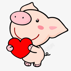 小猪爱心粉色小猪高清图片
