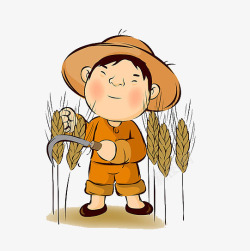 农民割小麦素材