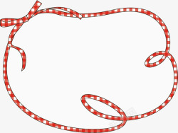 红色绳子边框素材