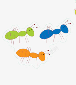 彩色卡通昆虫蚂蚁矢量图素材