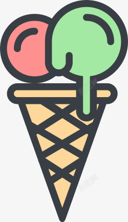 扁平化冰淇淋矢量图素材