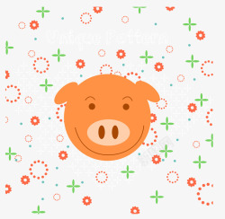 棕色小猪背景卡通小猪背景高清图片