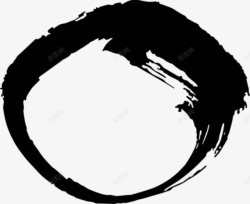 水墨环形边框png免抠素材_88icon https://88icon.com 水墨 水墨风边框 环形 边框 黑色