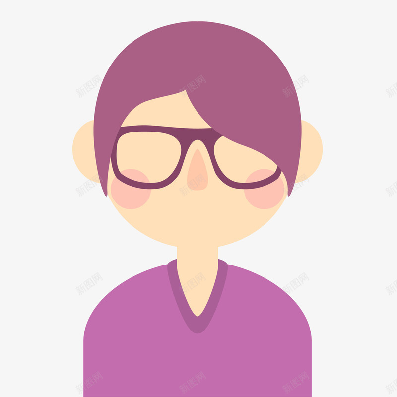 商务女性的头像png免抠素材_88icon https://88icon.com 人物设计 商务女子 头像设计 白领头像 眼镜 紫色 面无表情