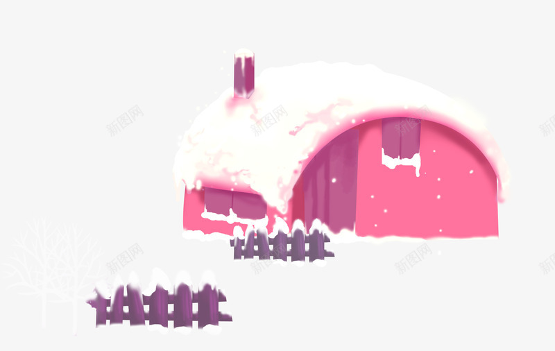 雪地红色小屋png免抠素材_88icon https://88icon.com 小屋 红色 雪