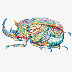抽象创意花纹彩色动物昆虫素材