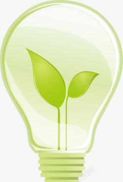绿色环保创意灯泡矢量图素材
