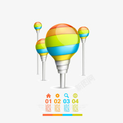 彩色灯泡商务信息图素材