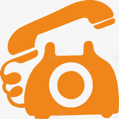 橘色banner电话线路图标图标