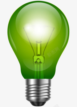 绿色灯泡的照明灯素材