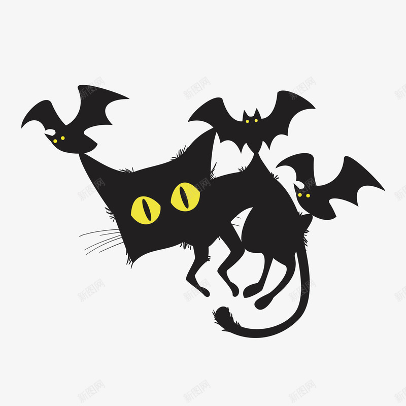万圣节卡通可爱猫咪矢量图ai免抠素材_88icon https://88icon.com 万圣节 万圣节猫咪 卡通 卡通可爱 可爱 可爱卡通 矢量图