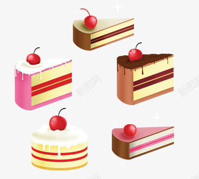 六个蛋糕卡通蛋糕甜品图标图标