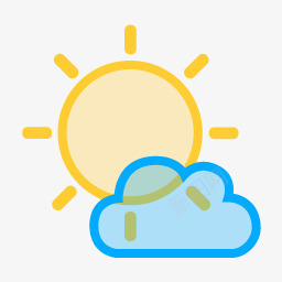 太阳射线小云时尚天气图标图标