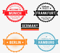 5款德国城市标签素材