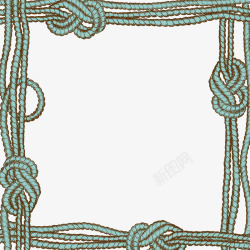 绿色绳子框架素材