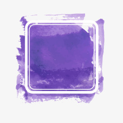 紫色水彩绘标签素材