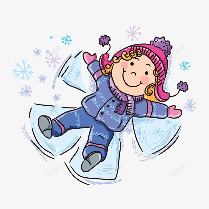 躺在雪地上的小女孩png免抠素材_88icon https://88icon.com png图形 png装饰 卡通 小女孩 装饰 雪地 雪花
