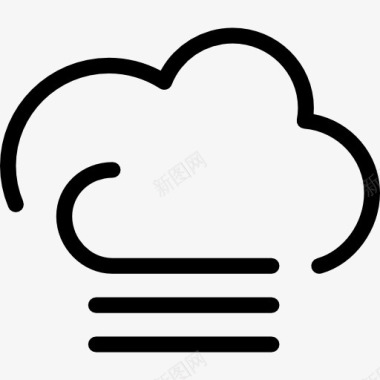闪电符号多云多雾的天气符号图标图标