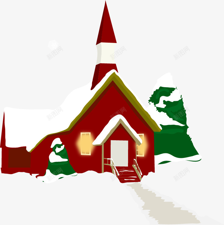 卡通雪地矢量图ai免抠素材_88icon https://88icon.com 卡通 房屋 雪地 矢量图