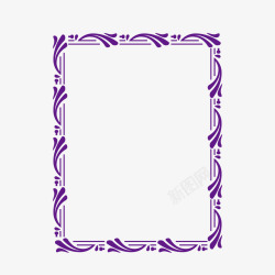 紫色浪花竖边框素材