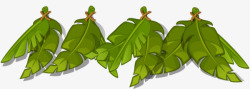卡通绿色棕榈叶叶子造型素材