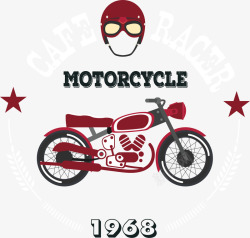 摩托车复古复古摩托车标志矢量图高清图片