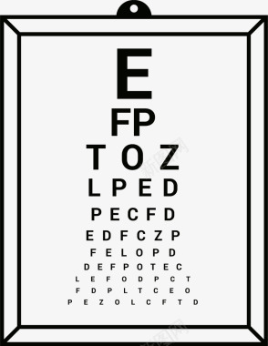 护眼微距黑色简约视力检查表图标图标