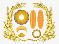 小麦创意主题png免抠素材_88icon https://88icon.com 小麦 糕点 花边 面包 面包圈 面包片 麦子 麦穗
