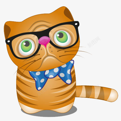 戴眼镜的猫咪png免抠素材_88icon https://88icon.com 卡通 戴眼镜 猫咪