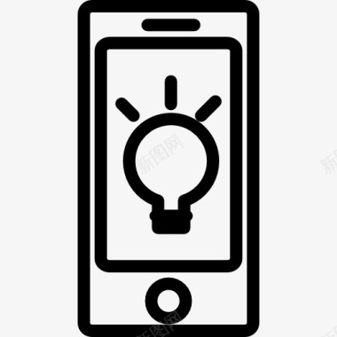 象征蜂窝电话用的灯泡象征图标图标