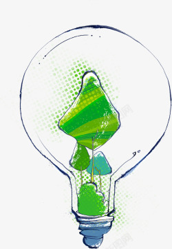 绿色环保创意灯泡素材