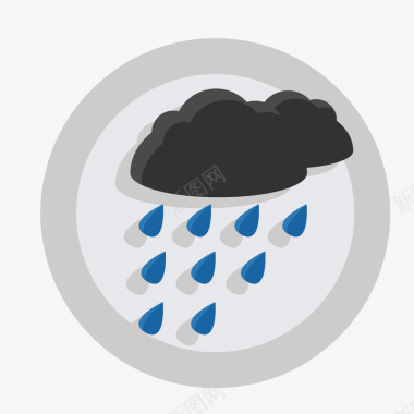 天气预报图标卡通阴雨天气预报标志标矢量图图标图标